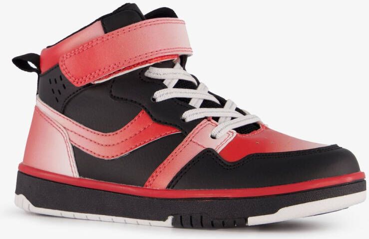BLUE BOX hoge meisjes sneakers Isa zwart rood Uitneembare zool