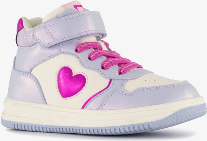 BLUE BOX hoge meisjes sneakers met hartje lila