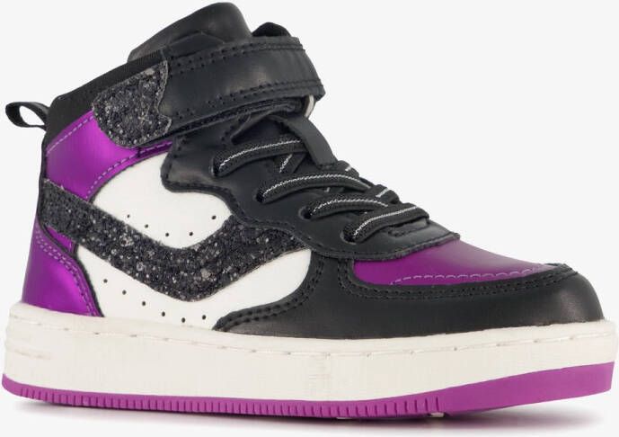 BLUE BOX hoge meisjes sneakers met lak zwart paars