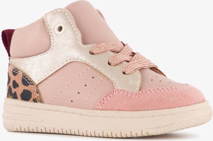 BLUE BOX hoge meisjes sneakers met luipaardprint roze Uitneembare zool