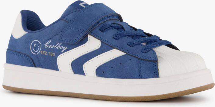 BLUE BOX jongens sneakers met smileys blauw wit