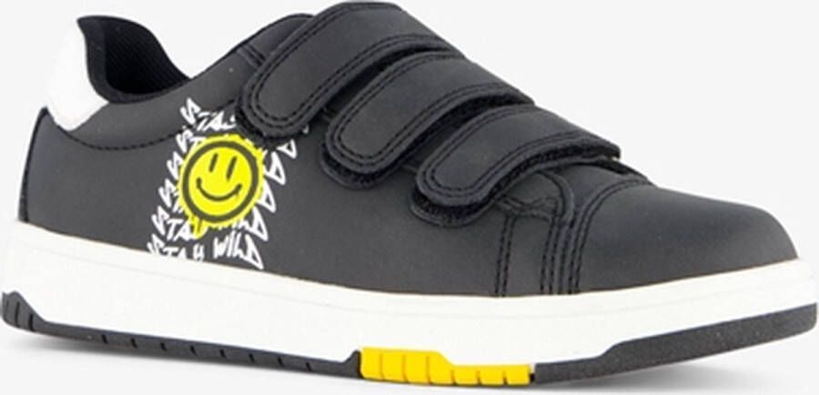 BLUE BOX jongens sneakers zwart met smiley Uitneembare zool