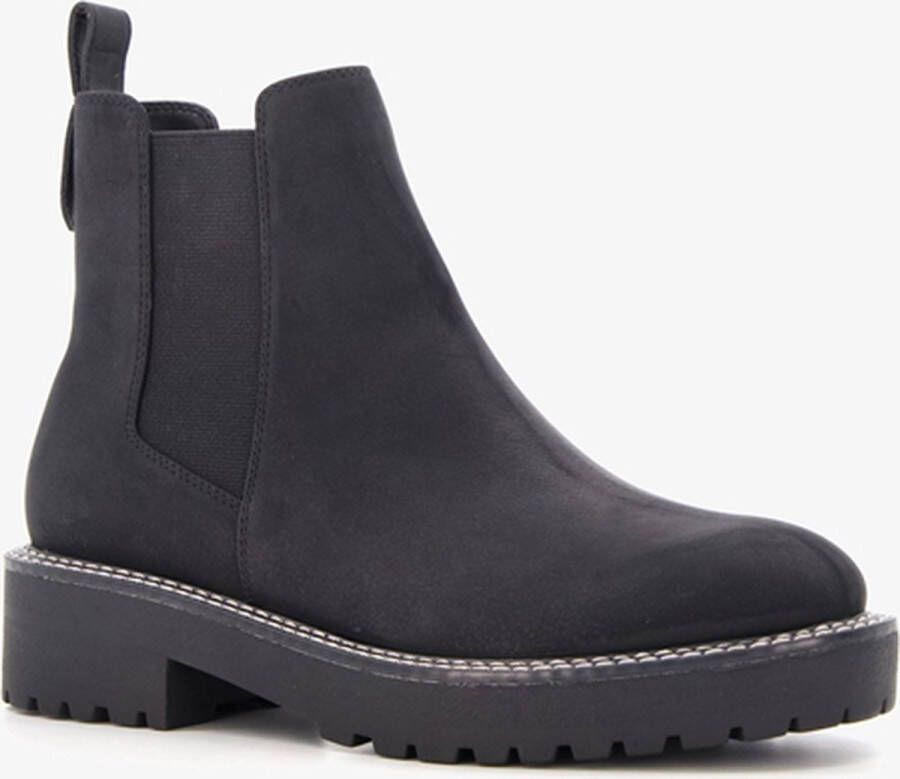 BLUE BOX lage dames chelsea boots zwart