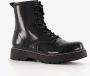 BLUE BOX lak dames veterboots zwart - Thumbnail 1