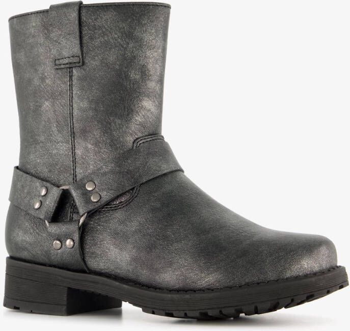 BLUE BOX meisjes biker boots zilver