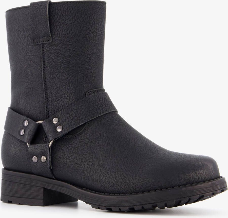 Blue Box meisjes biker boots zwart