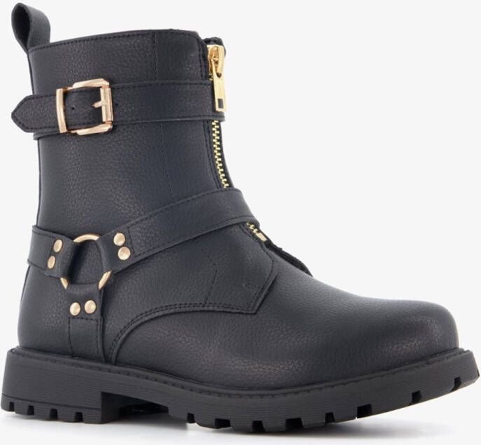 BLUE BOX meisjes biker boots zwart
