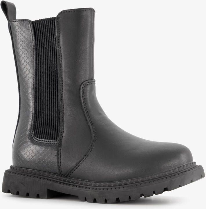 BLUE BOX meisjes Chelsea boots met croco dessin zwart