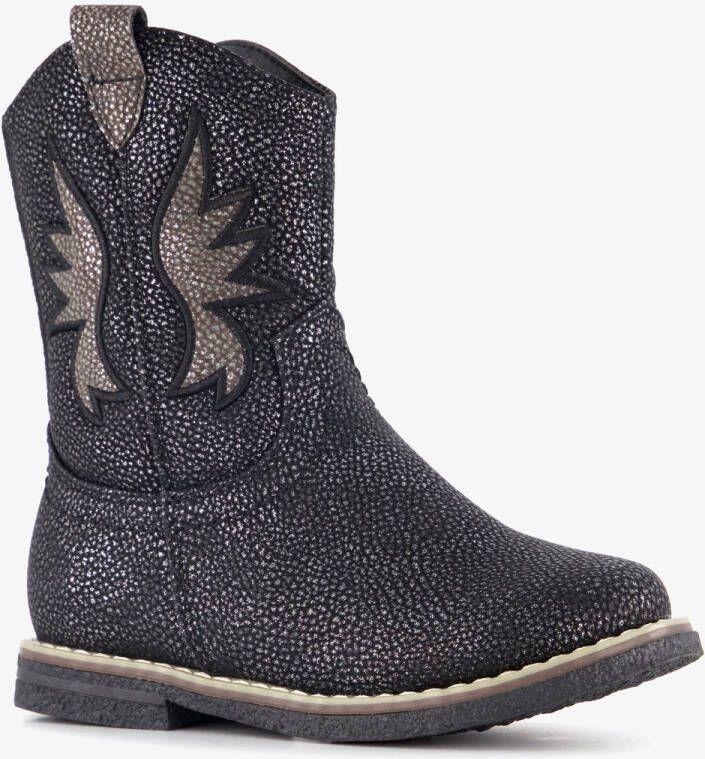 BLUE BOX meisjes cowboy western boots met glitters zwart