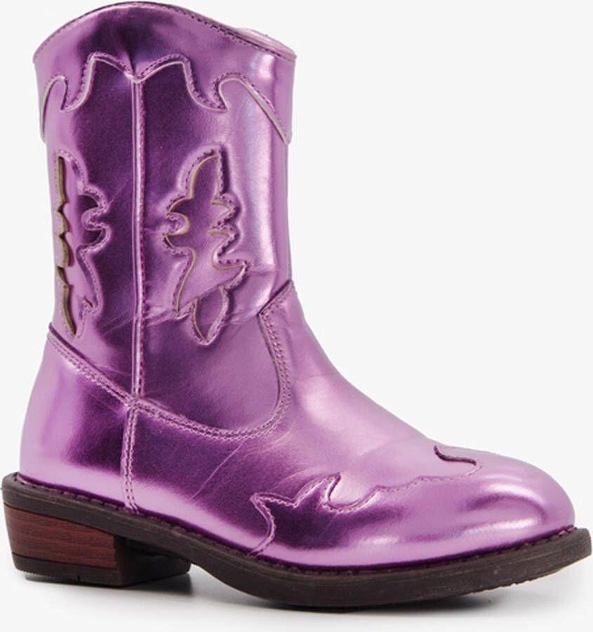 BLUE BOX meisjes cowboy western boots paars metallic