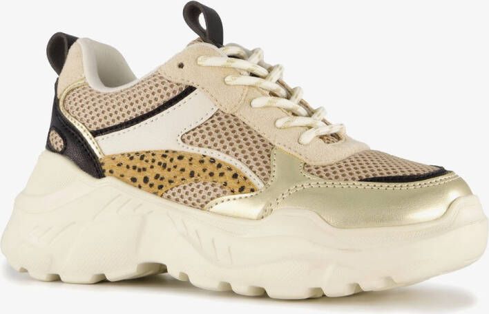 BLUE BOX meisjes dad sneakers beige metallic