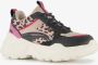 BLUE BOX meisjes dad sneakers met panterprint details beige zwart Uitneembare zool - Thumbnail 1