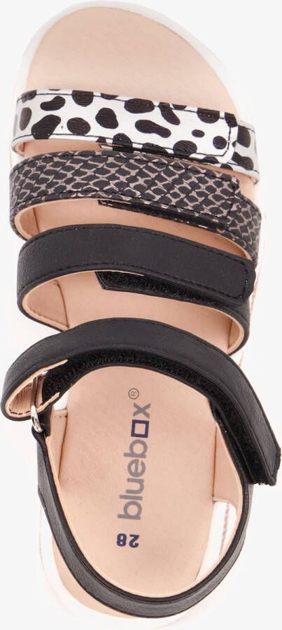 Blue Box meisjes sandalen met luipaardprint zwart