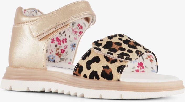 BLUE BOX meisjes sandalen met panterprint goud