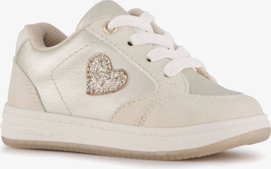 BLUE BOX meisjes sneakers met glitter hartje Beige Uitneembare zool