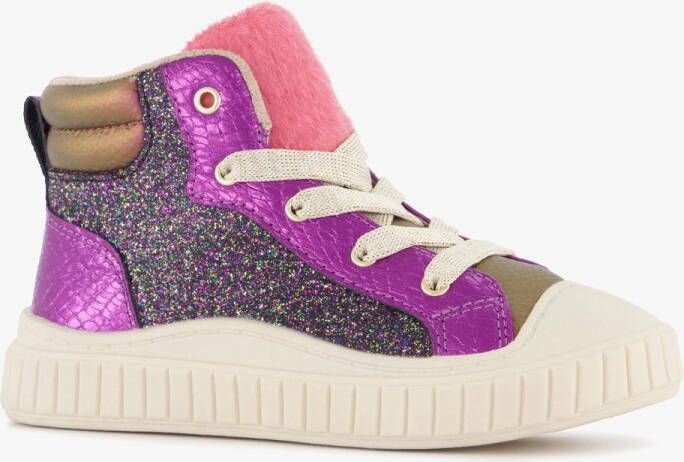 BLUE BOX meisjes sneakers met glitters paars roze