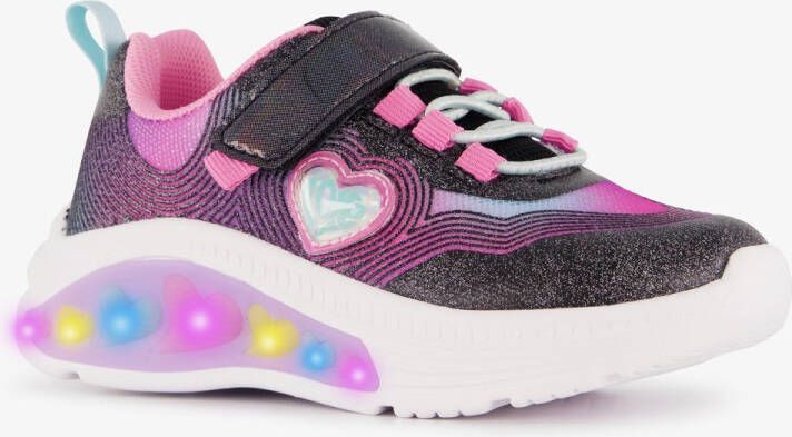 BLUE BOX meisjes sneakers met lichtjes zwart roze