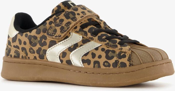 BLUE BOX meisjes sneakers met luipaardprint en metallic Bruin