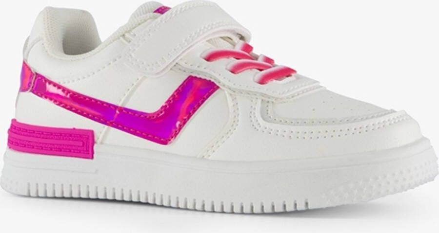 BLUE BOX meisjes sneakers wit met roze details Uitneembare zool