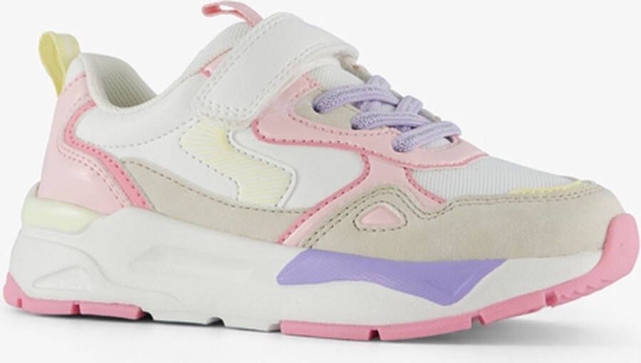 BLUE BOX meisjes sneakers wit pastelroze Uitneembare zool