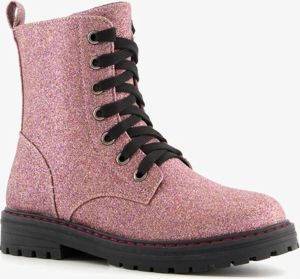 BLUE BOX meisjes veterboots met glitters Roze Uitneembare zool