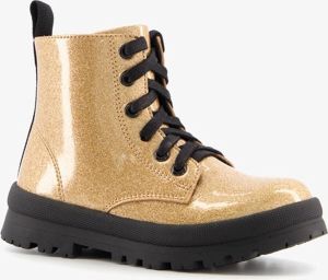BLUE BOX meisjes veterboots met gouden glitters Goud