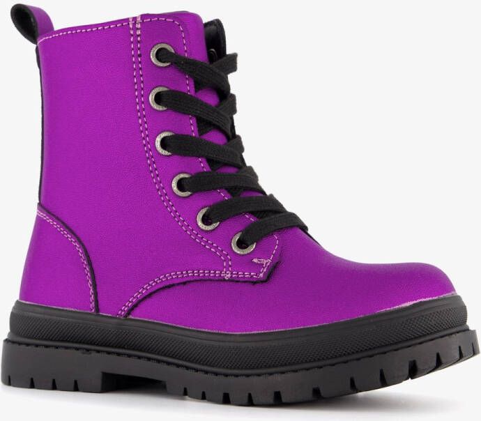 BLUE BOX meisjes veterboots paars