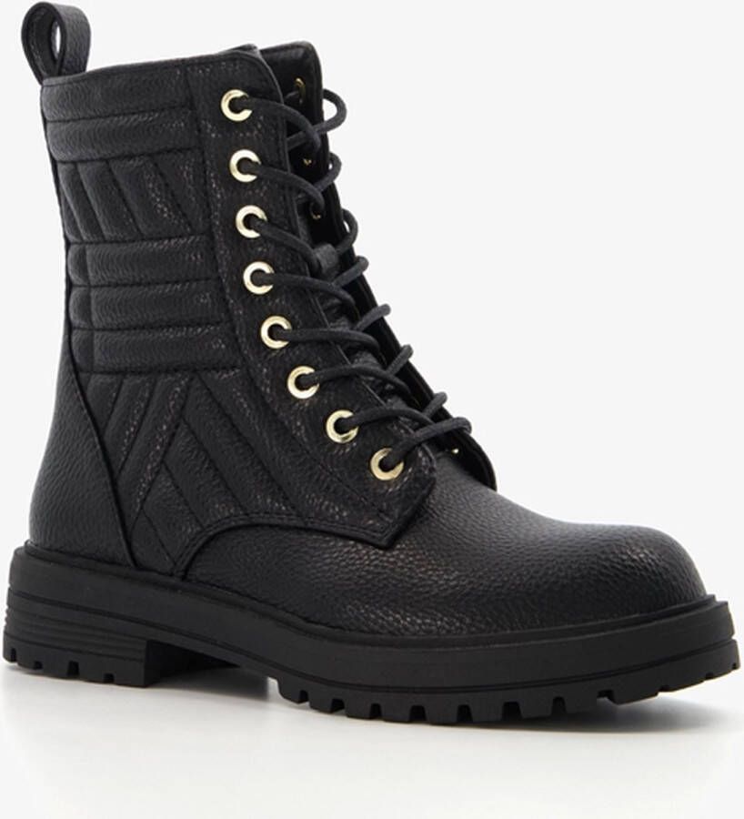 BLUE BOX meisjes veterboots zwart