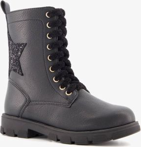 BLUE BOX meisjes veterboots Zwart Uitneembare zool