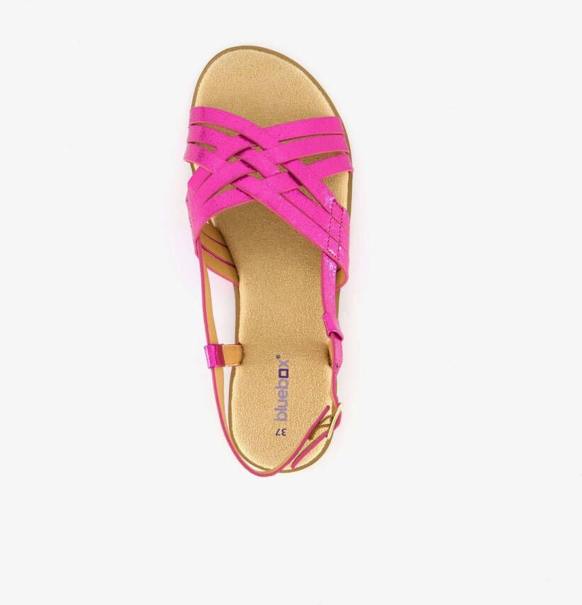 BLUE BOX metallic dames sandalen fuchsia roze