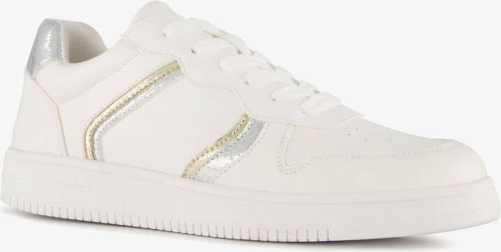 BLUE BOX metallic dames sneakers wit zilver