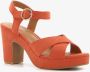 Blue Box oranje dames sandalen met hak - Thumbnail 1