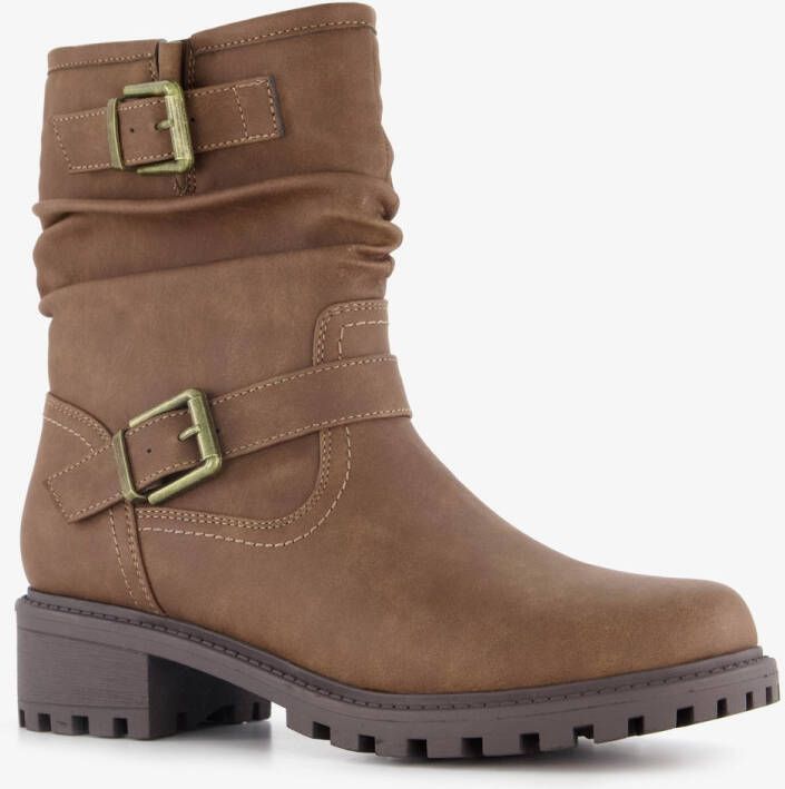 BLUE BOX TwoDay dames biker boots cognac bruin