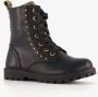 BLUE BOX zwartemeisjes veterboots met gouden studs Uitneembare zool - Thumbnail 4