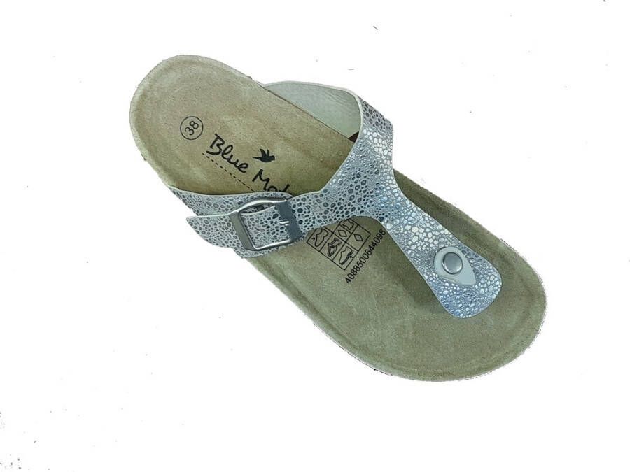 Blue emotion Blue Motion teenslippers model 1 zilver met motief