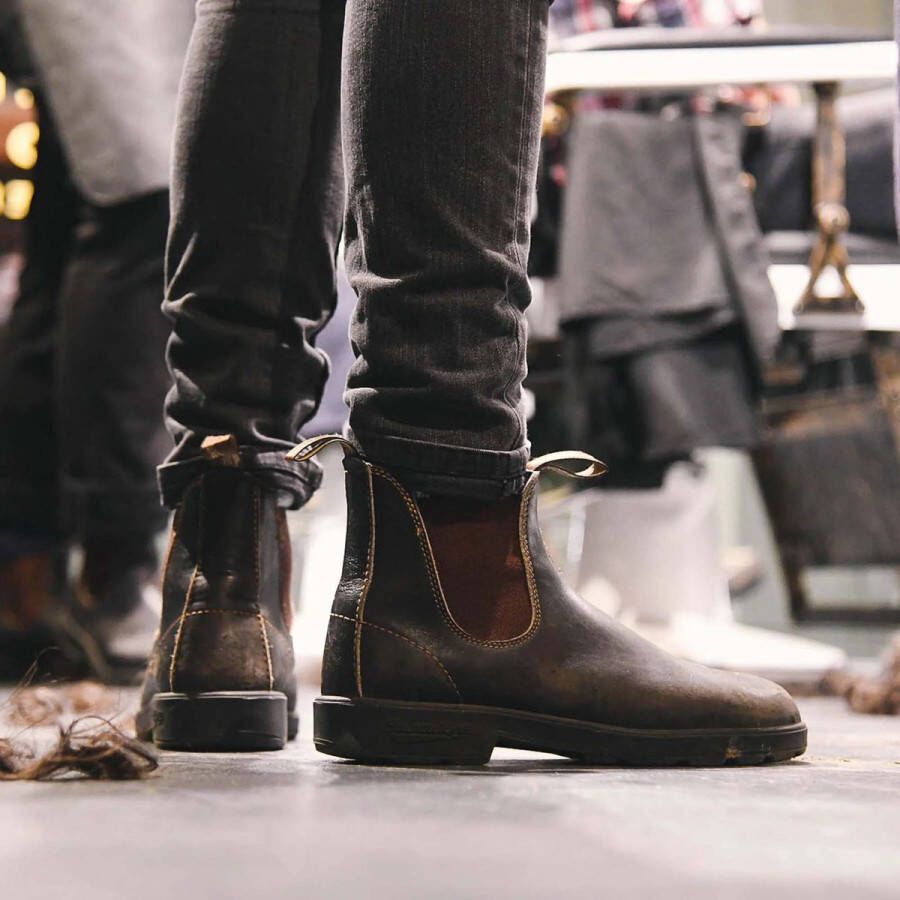 Blundstone 500 Stout Bruine Enkellaarzen Van Zwart Leder Streetwear Volwassen
