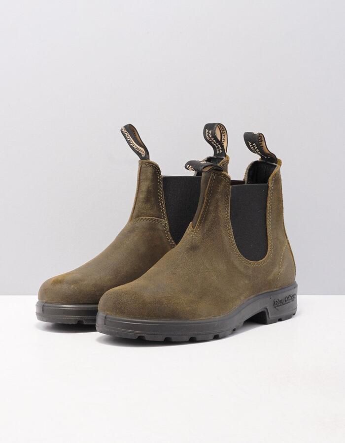 Blundstone Chelsea Laarzen Loop in Stijl met Dark Olive Breast Beatle El Side Boot Input Crust Groen Unisex - Foto 7