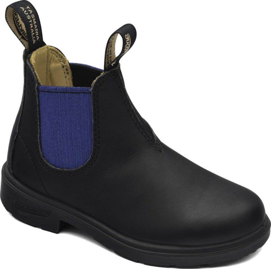 Blundstone Kinder Stiefel Boots #580 Leather Elastic (Kids) Black Blue-K10UK