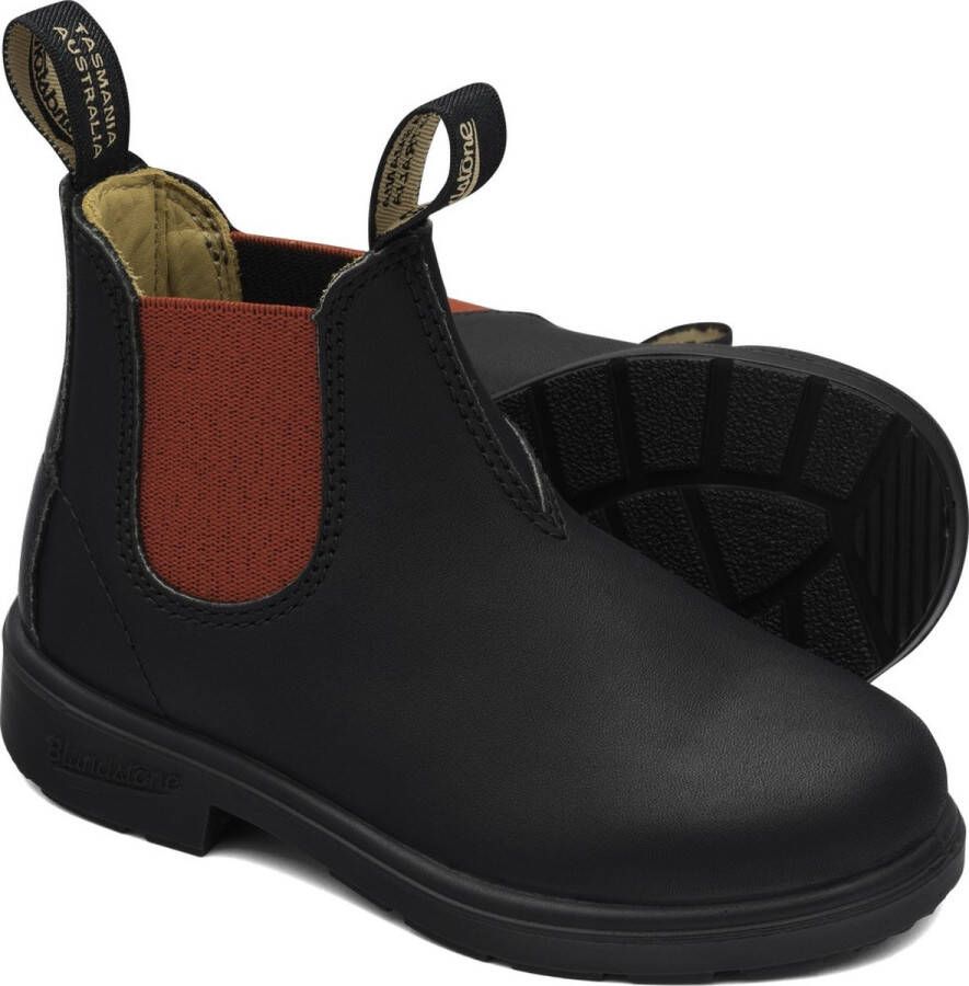 Blundstone Kinder Stiefel Boots #581 Leather Elastic (Kids) Black Red-K10UK