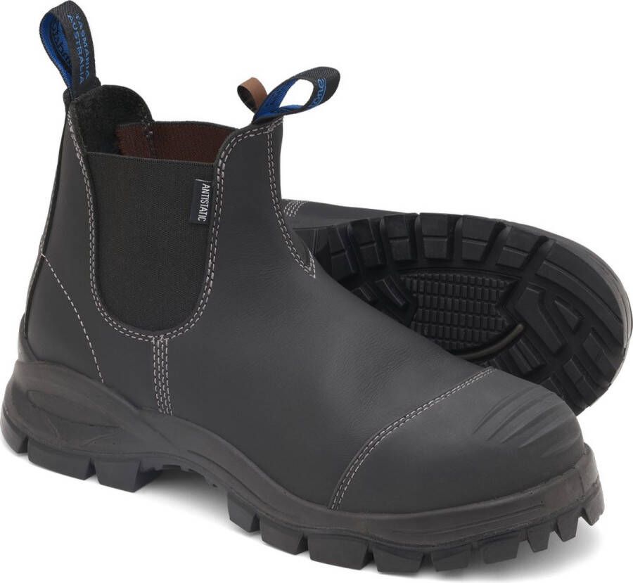 Blundstone Male Stiefel Boots #910 Black Platinum Leather (Safety Series)-5UK