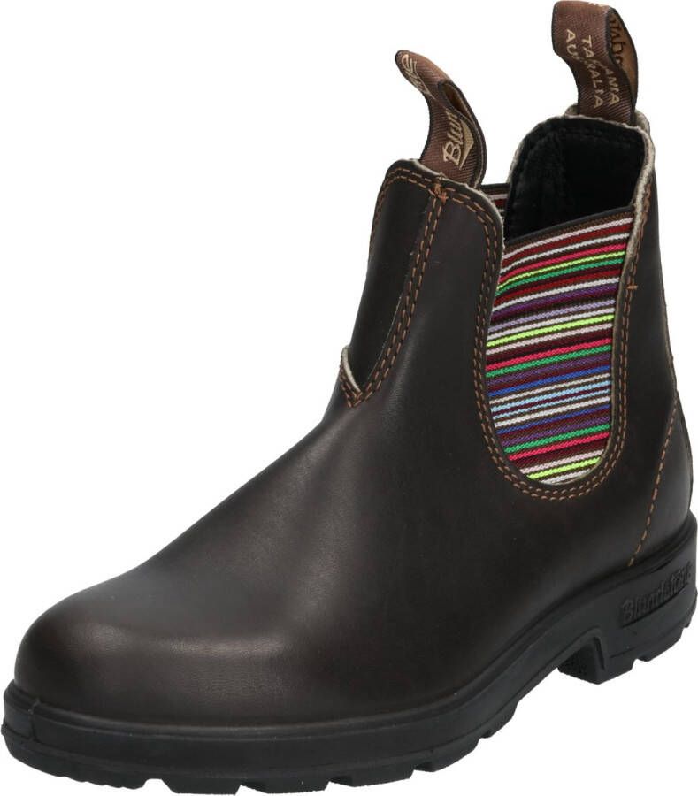 Blundstone Chelsea Stijl Enkellaarzen met Gekleurde Gestreepte Elastieken Black Dames