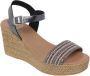 BLUSANDAL SANDALEN PLATEAU LEREN MET GEL BINNENZOOL - Thumbnail 1