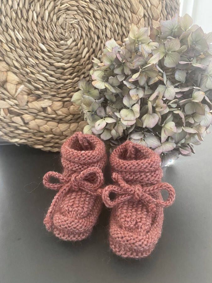 BOASTY mini | Baby handgebreide slofjes sokjes pantoffels baby & verzorging 0 12 maanden 11 cm zachte zool plain slofsokjes kinderen eerste babyschoentjes baby slofjes sinterklaas schoencadeautjes kerst - Foto 3