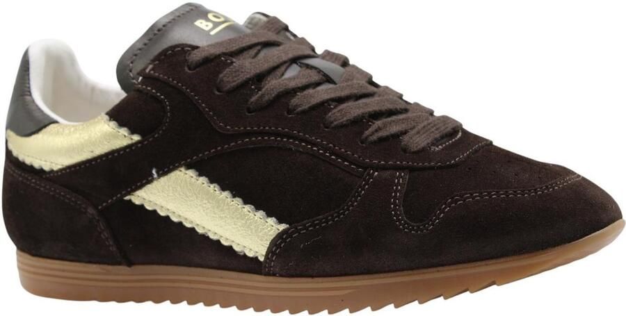 Boax Track suède sneakers donkerbruin - Foto 4