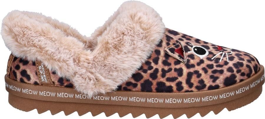 Bobs Hands Free Slip-In Cozy Kiss Meow dames pantoffel Leopard
