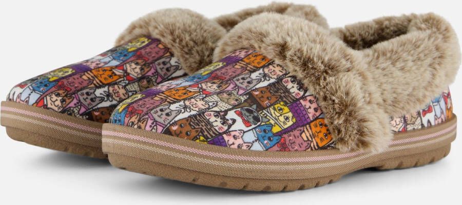 Skechers Pantoffels TOO COZY CHIC CAT Huisschoen met grappige kattenprint - Foto 2