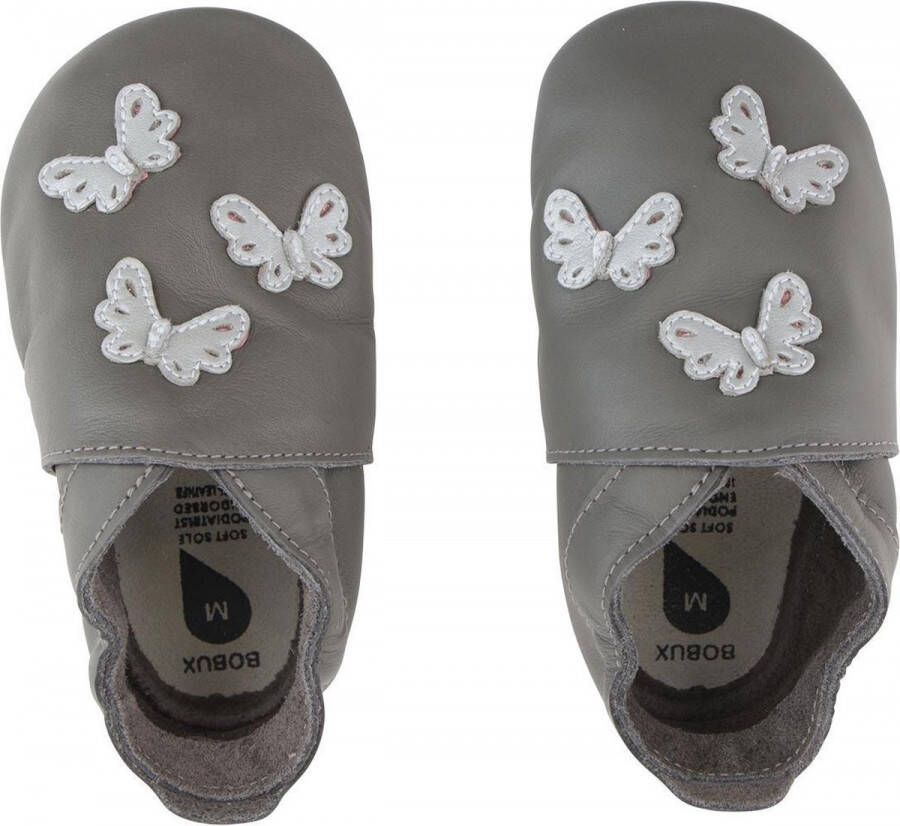 Bobux Baby slofjes Soft Soles Grey Butterflies