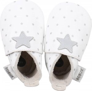 Bobux Baby slofjes Soft Soles White with blossom hearts print S
