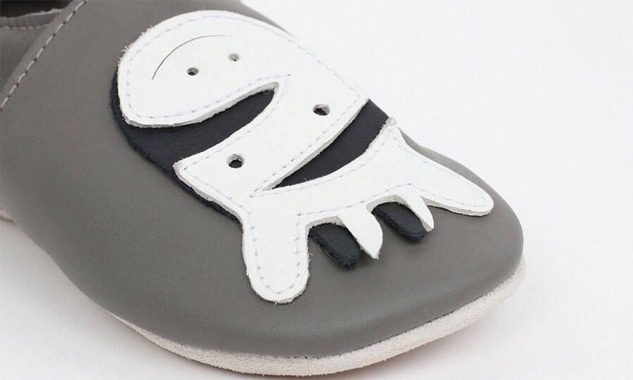 Bobux Soft Soles Baby Slofjes Leer Zebra Grey - Foto 3