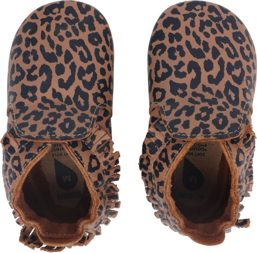 Bobux Babyslofjes Soft Soles Caramel Leopard Print Large